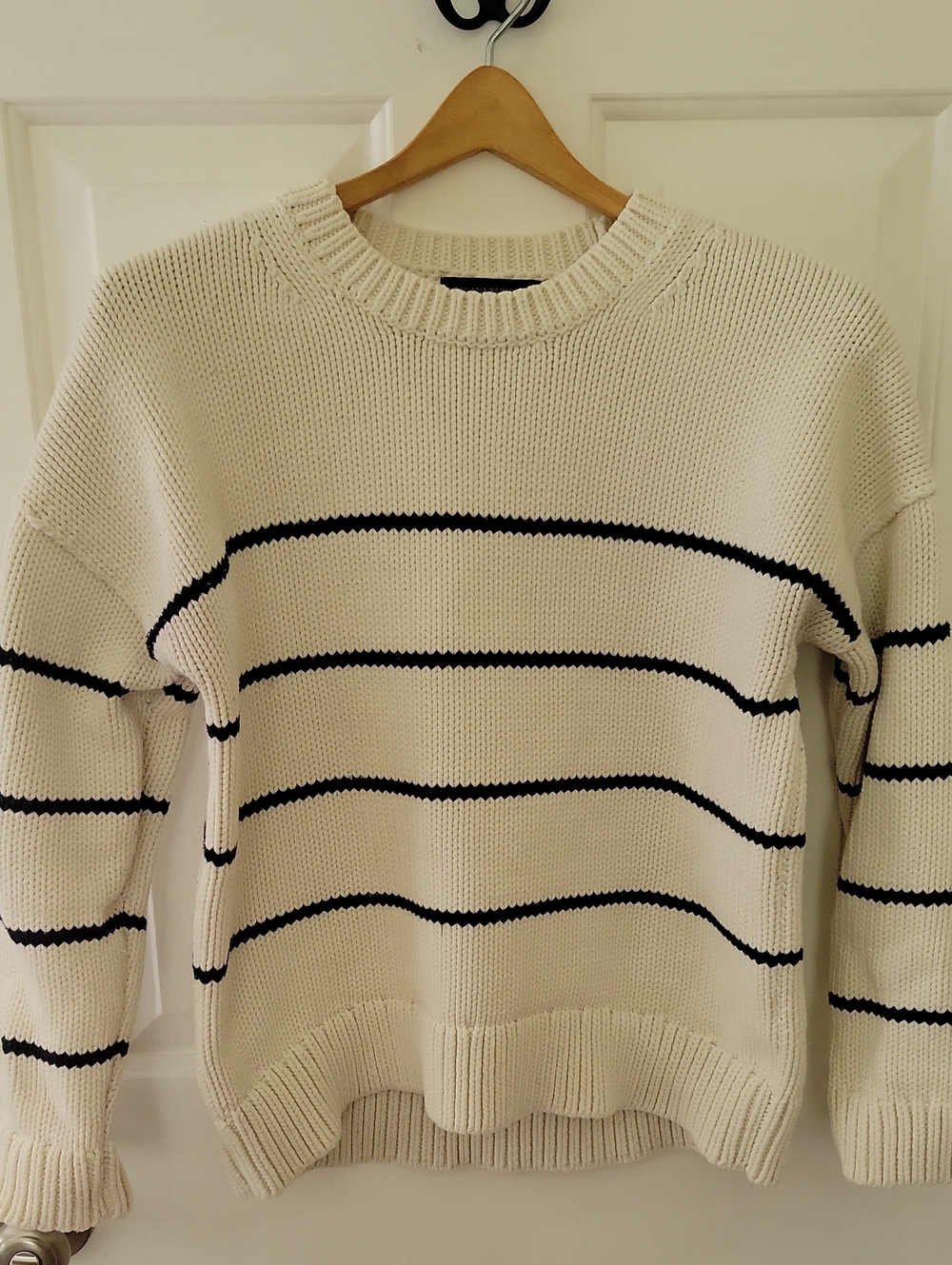 Banana Republic Cream Stripe Knit Sweater
